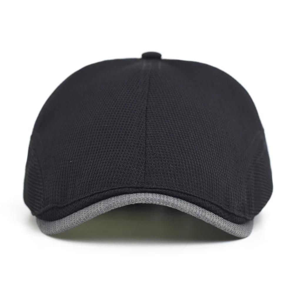 Casual Vintage Style Newsboy Caps Solid Color Mesh Beret Hats Breathable Adjustable Driving Cap Spring Summer for Men and Women