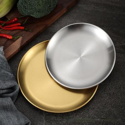 Koreański pogrubiony dysk ze stali nierdzewnej Golden Cafe Tray Talerz na owoce Talerz na ciasto Talerz na kości Talerz na płytki talerz