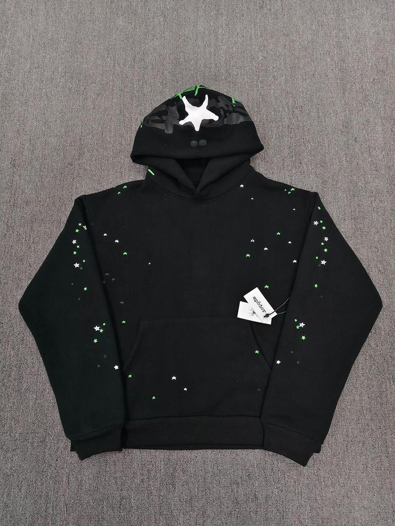 Spider Web Print Men's Heavyweight Hoodie - Trendy, Loose Fit with Plus Velvet