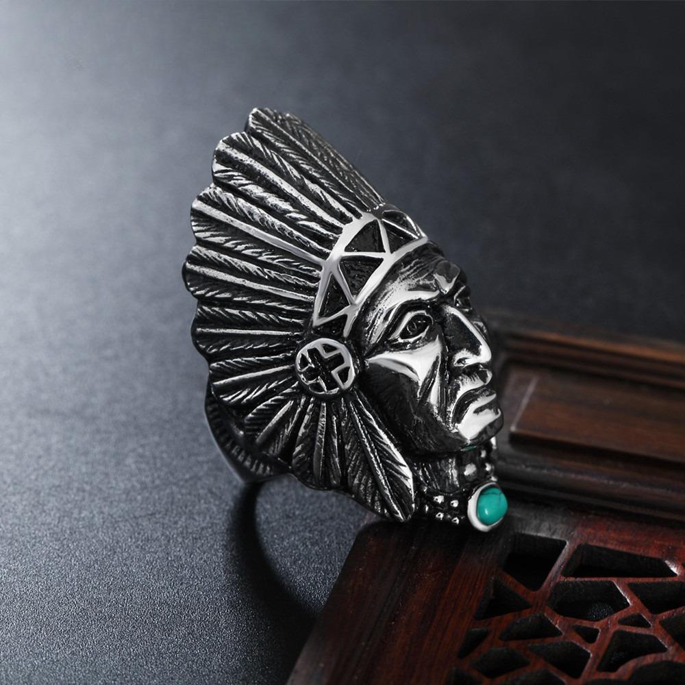 European and American Personality Fashion, Indian Tribal Chief Men's Ring