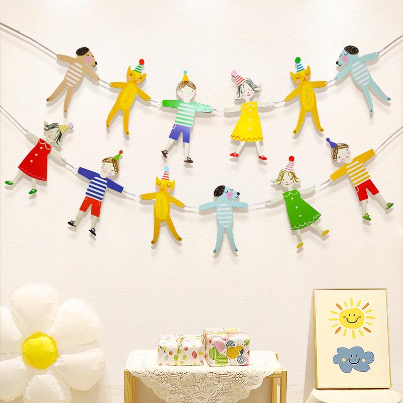 Banner zum ersten Geburtstag des Babys: Kinderwimpelkette für die Kindergarten-Dekoration