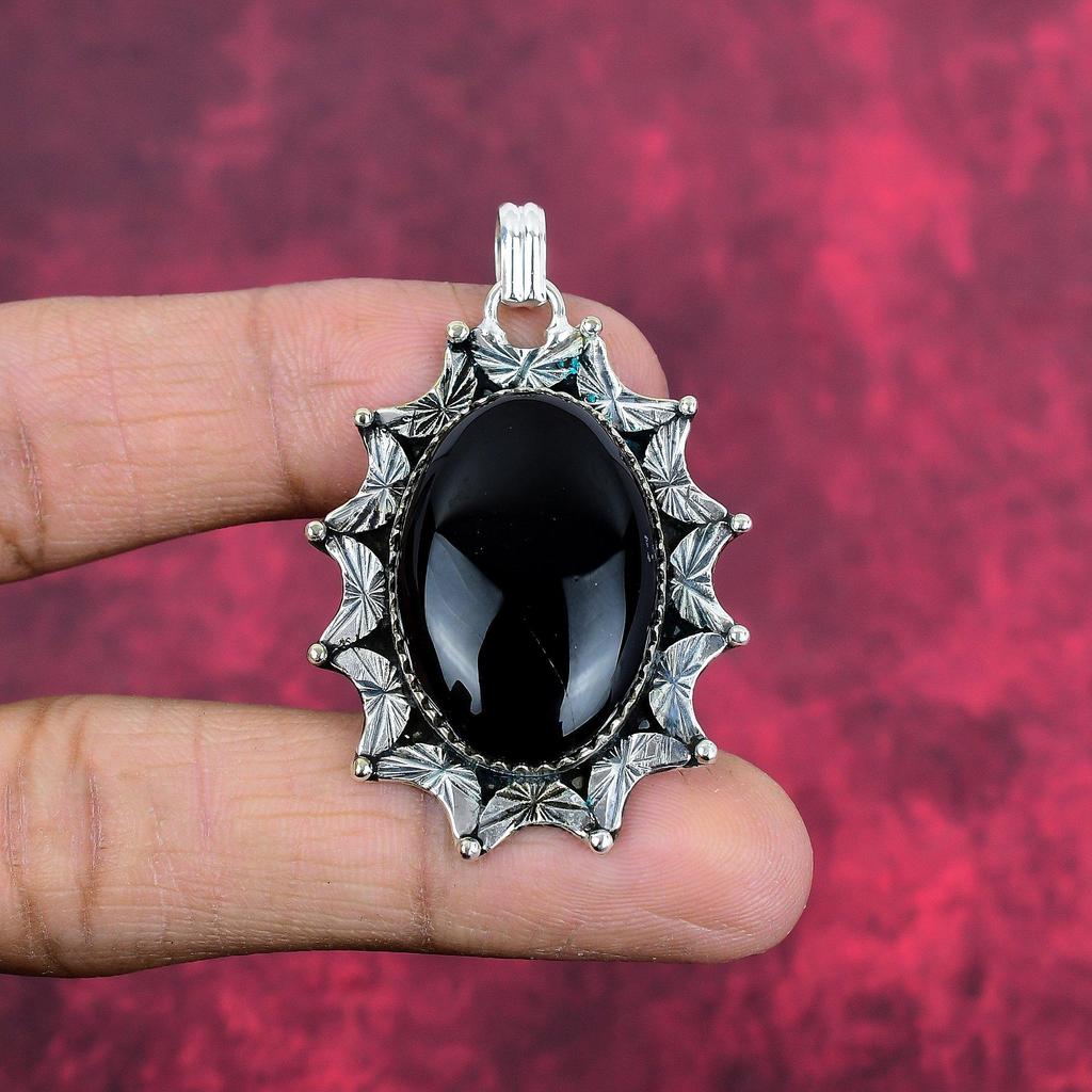 Black Onyx Jewelry, 925 Solid Sterling Silver Pendant Handmade Gemstone Jewelry, Gifts For Wife Brand New Pendant