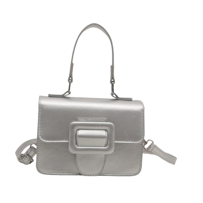 Retro Fashion Solid Color Small Square Bag Winter New Texture Simple Korean Shoulder Bag Fashionable Trendy Crossbody Bag