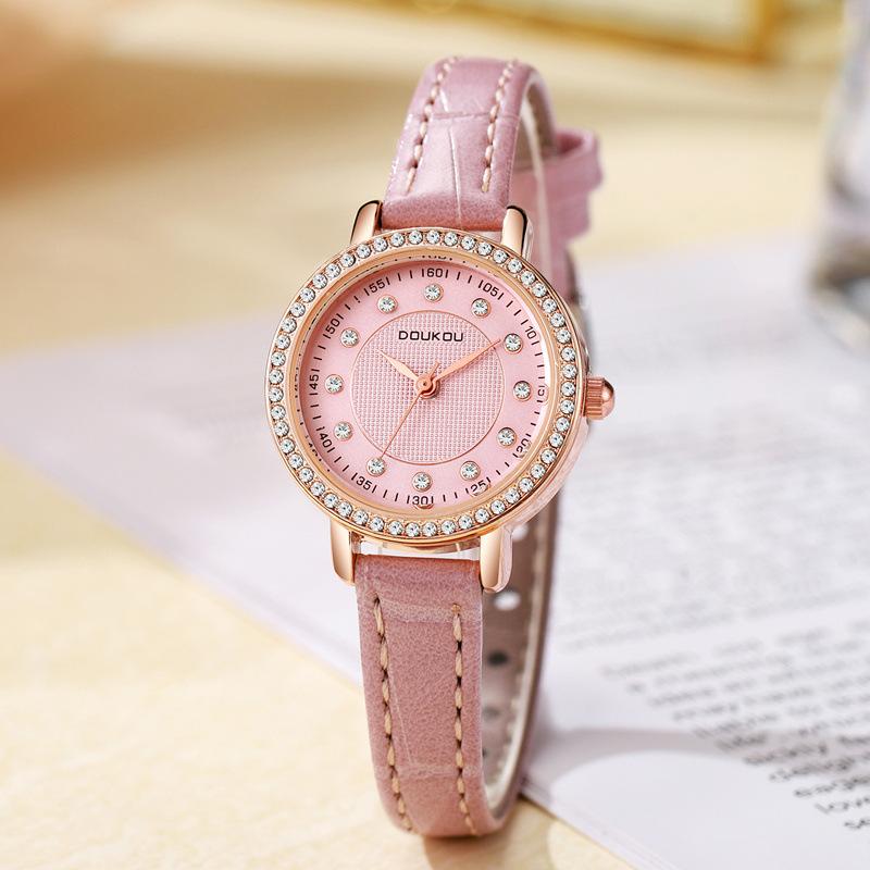 

Роскошные кварцевые наручные часы Женские Дамские Бриллиантовые Роскошные Часы с Кожаным Ремешком Модные Простые Кварцевые Наручные Часы Reloj Mujer