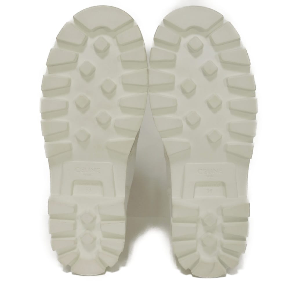 Used Patapan Lace-up Shoes 10431 343142198C.01BC 7900 38 Short 9.8" 6 Triomphe Canvas White Women's from Japan AUTHENTIC