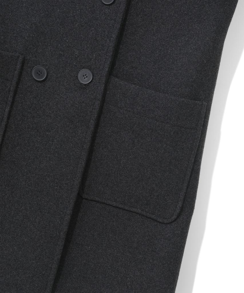CGP (Women) Double-Button Long Coat - Dark Grey