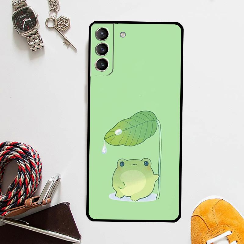 Mint Green The Frog Mushroom Case For Samsung Galaxy S25 Ultra S20 S21 S22 S23 Plus S24 Ultra S9 S10 S25 FE Cover Coque