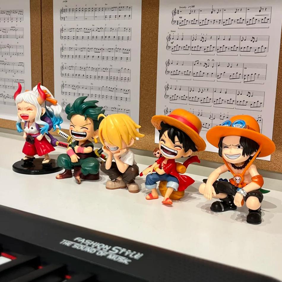 Hot 5Pcs/set One Piece Anime Figure Luffy Zoro Sanji Ace Yamato Figure Big Laugh Luffy Pvc Model Doll Collection Toy Gifts