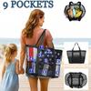 FaJoek Große Netz-Strandtasche Faltbare Strandtasche für Damen, Sandspielzeug-Netzbeutel Tragbarer Netz-Strandspielzeug-Träger