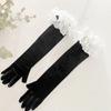 1Pair Long Satin Dress Accessories Decorative Border Elegant Party Festival Gold Velvet Princess Mittens Wedding Matching