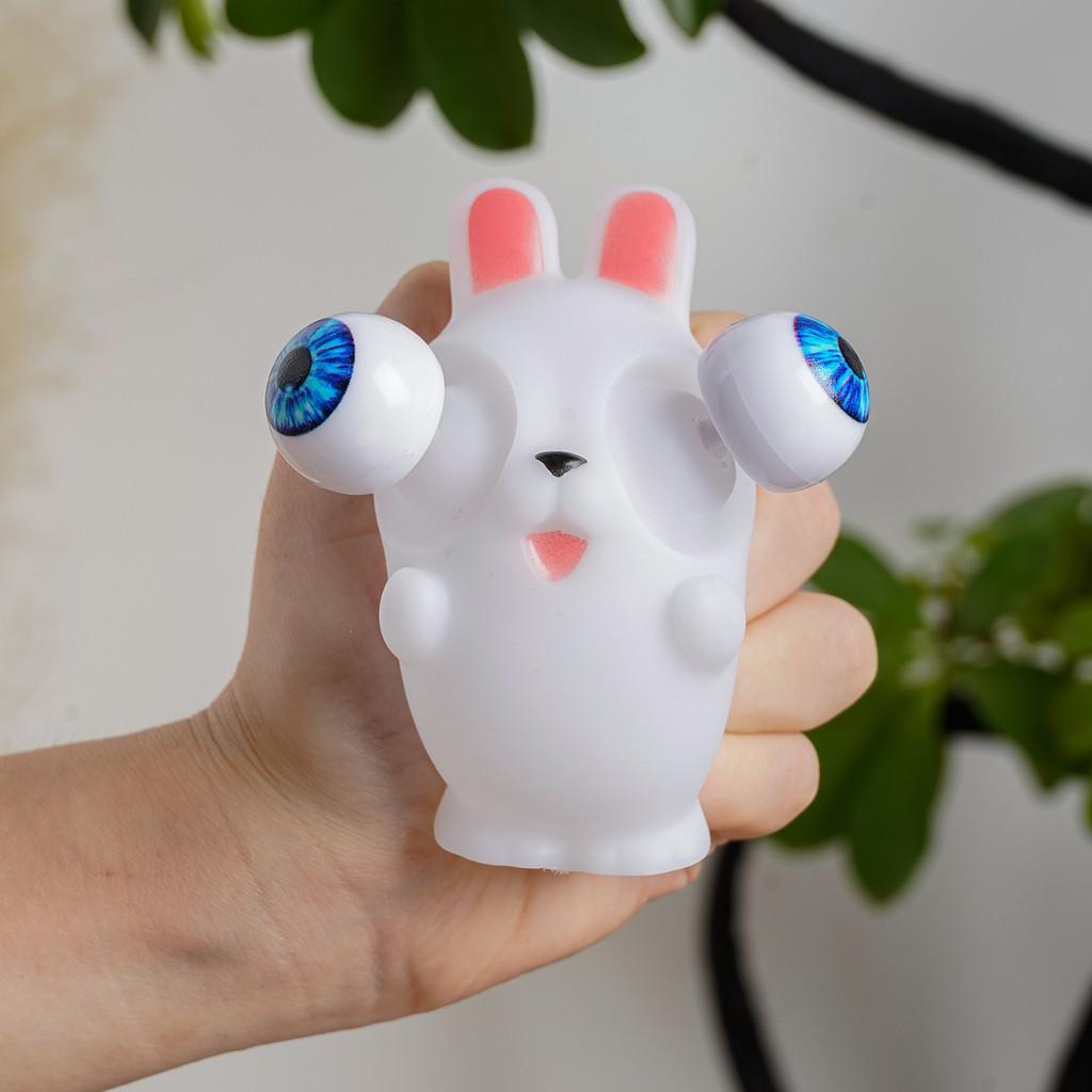 Small Bunny White Stress Relief Toy Tpr Material Hand Brain Development Gift