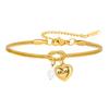MOM Engraved Heart Charm Bracelet Stainless Steel Women's Love Knot Snake Chain Bracelets Jewelry Mother's Day Gift