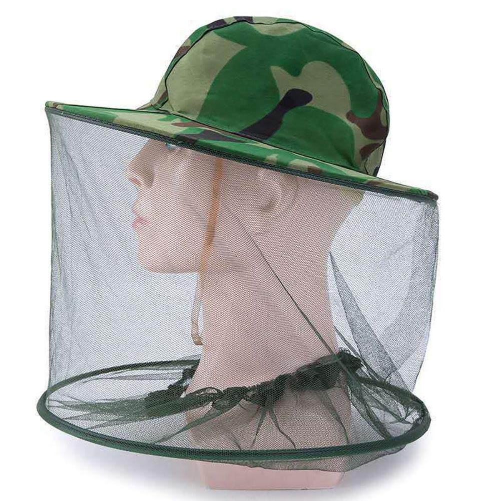 Camouflage Anti-mosquito Hat With Head Net Mesh Bug Insect Fly Face Mask Outdoor Fishing Equipment