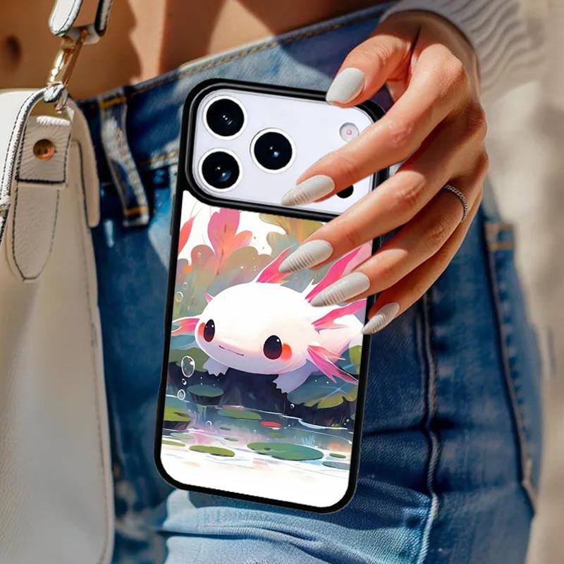 Süßes Tier Axolotl weiche Handyhülle für iPhone 17 Air 14 15 13 12 Max Hülle für Apple 14 15 16 16e 11 Pro Max Plus Coque