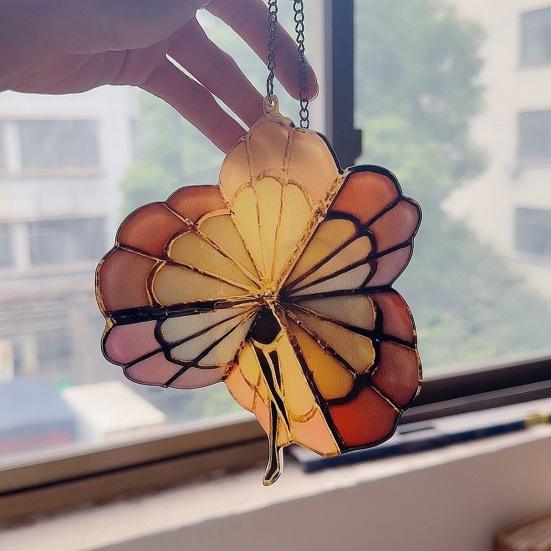 Acrylic Dancing Girl Hanging Decoration 2D Flat Stained Glass Dancer Indoor Outdoor Garden Yard Hanging Ornament