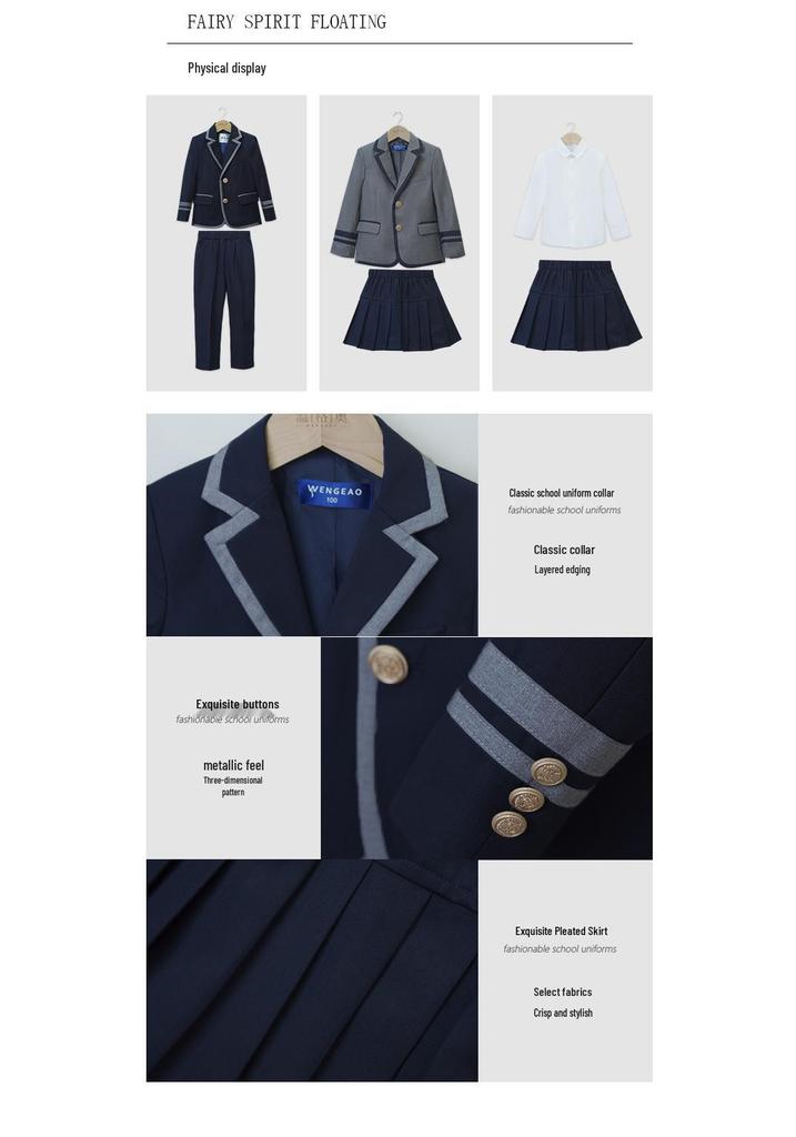 Uniforme da Esibizione per Ragazzi della Scuola Primaria: Set Giacca e Camicia a Maniche Corte