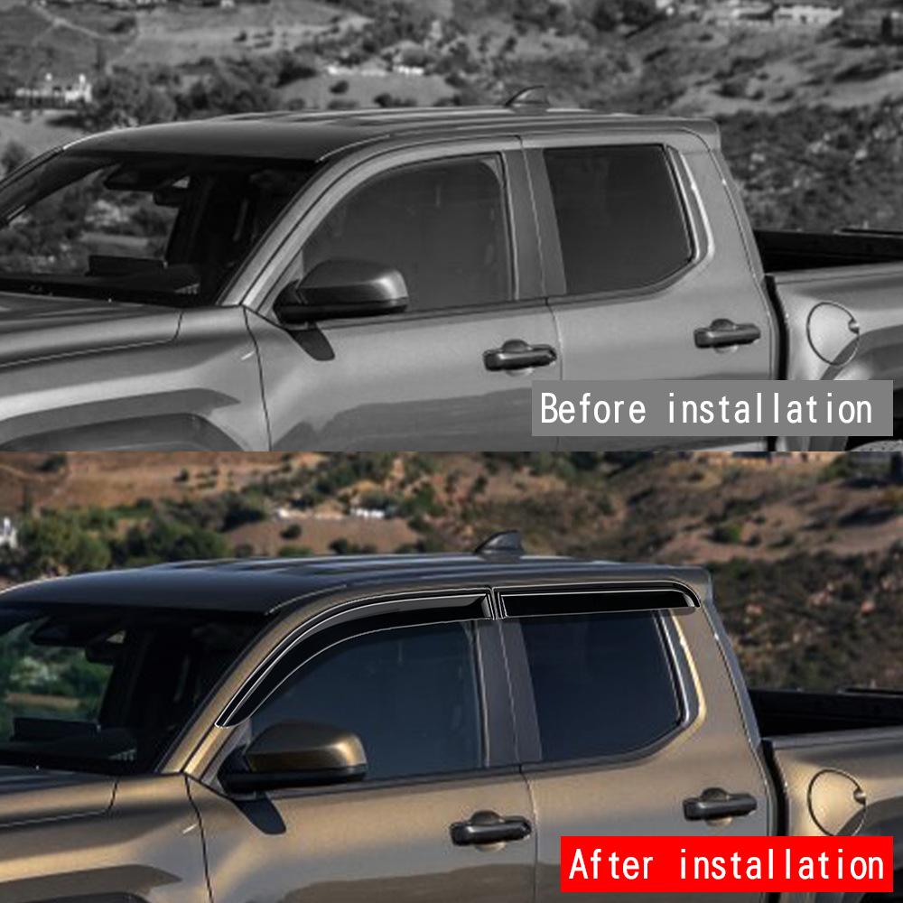 For Toyota Tacoma 2024 Car Window Rain Eyebrows Rain Proof Window Strips Tacoma 2024 Sunshade