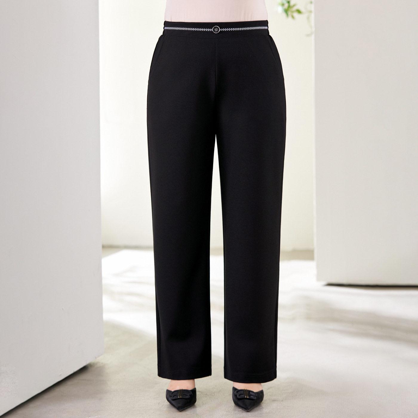 

Plus Size High-Waist Slimming Chain Suit Pants for Women, 2026 Spring Collection - Drape Design, Conceal Flesh, Straight Leg Fit XL (100-110 jin)