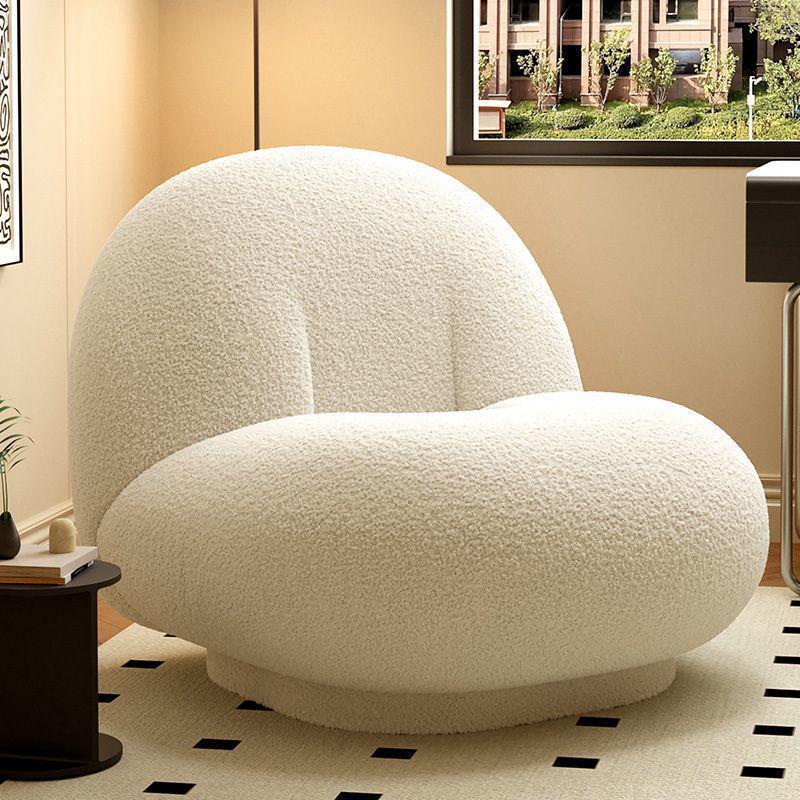 Nordic Lamb Wool White Luxury Lazy Chair - Modern Ins Style Single Sofa.