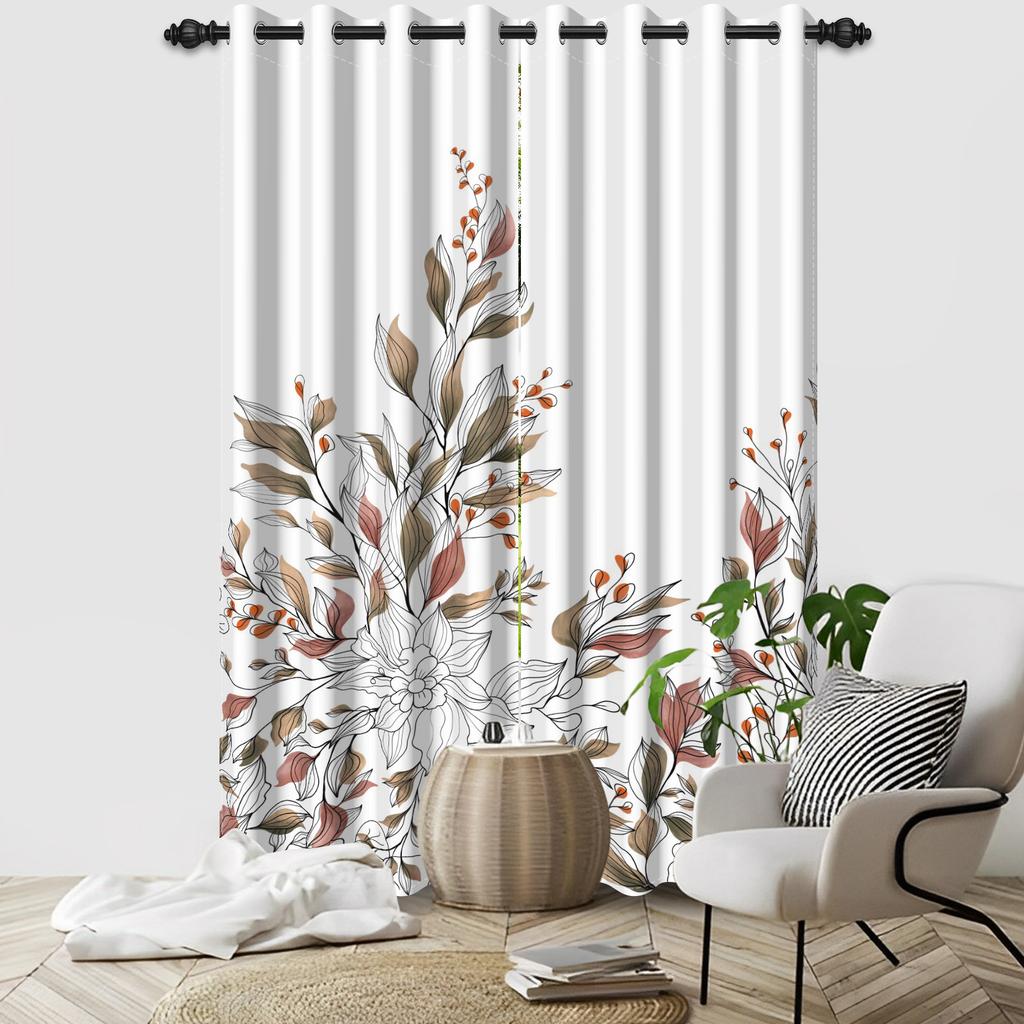 2Pcs Modern 100% Blackout Curtains Uv Protection Heat-Resistant Light-Blocking Drapes Living Room Bedroom Hotel Window Curtains