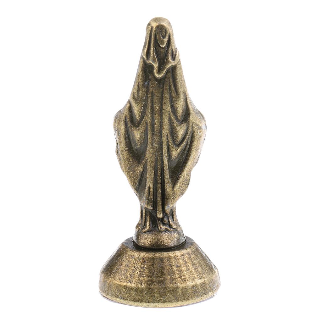 Alloy Madonna Statue Small Goddess Figurine for Car Dashboard Home Chapel Religious Decor