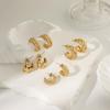 European and American Titanium Steel Non-fading C-Shaped Twisted Rope Textured Women's Earrings