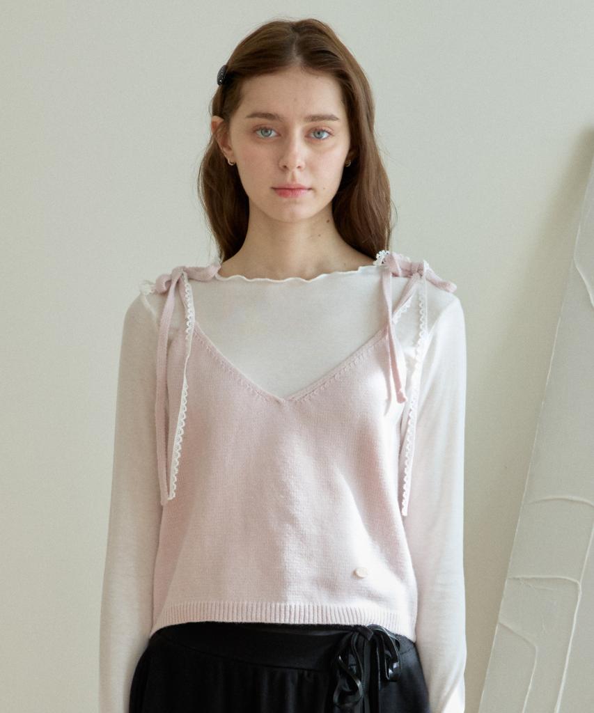 PINK PINEAPPLE Basic Sheer T-Shirt_Ivory