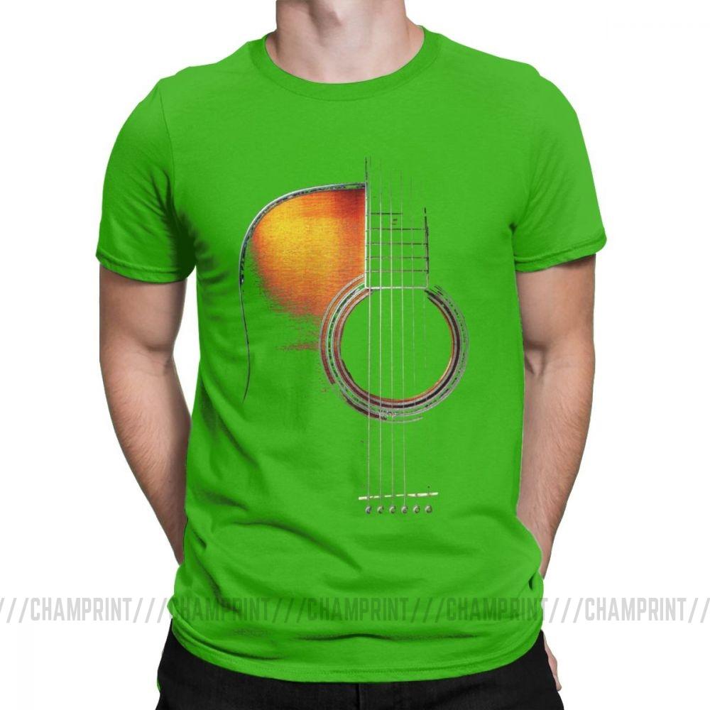 Men T Shirt Acoustic Guitar Hi Lite Music Vintage 100 Cotton Tees Short Sleeve T