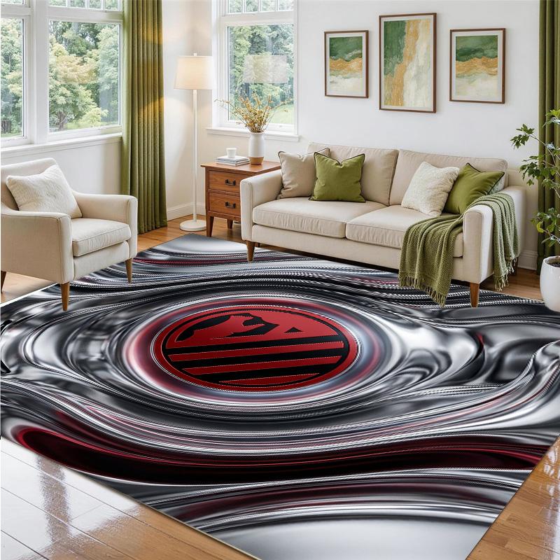 Atletico Madrid Design Crystal Velvet Rug Soft Decorative Mat for Bedroom Entrance
