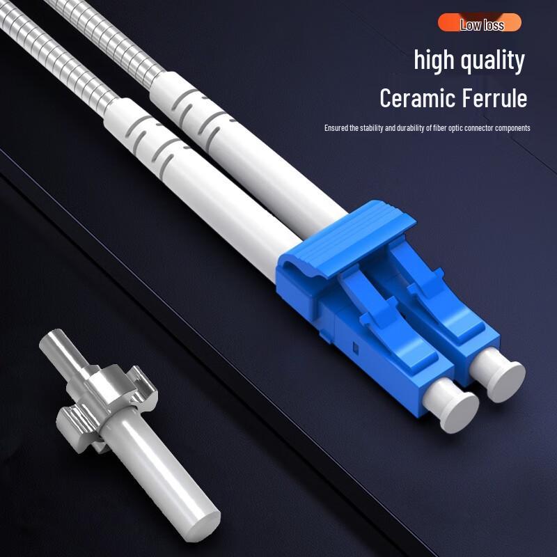 Zhongtianhengke Telecom-grade Single-mode Dual-core Armored Fiber Optic Patch Cord