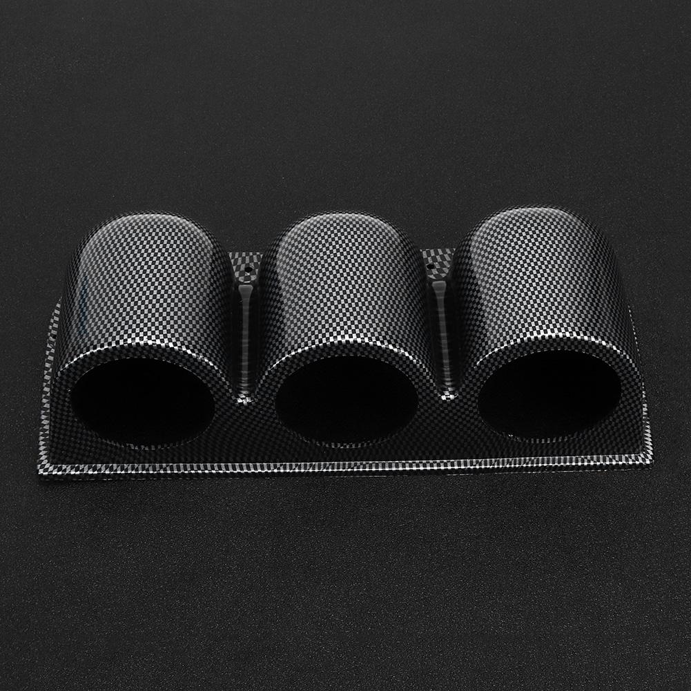 52mm 2in 3‑Hole Triple Gauge Mount Holder Carbon Fiber Style Auto Car Dash Meter Pod