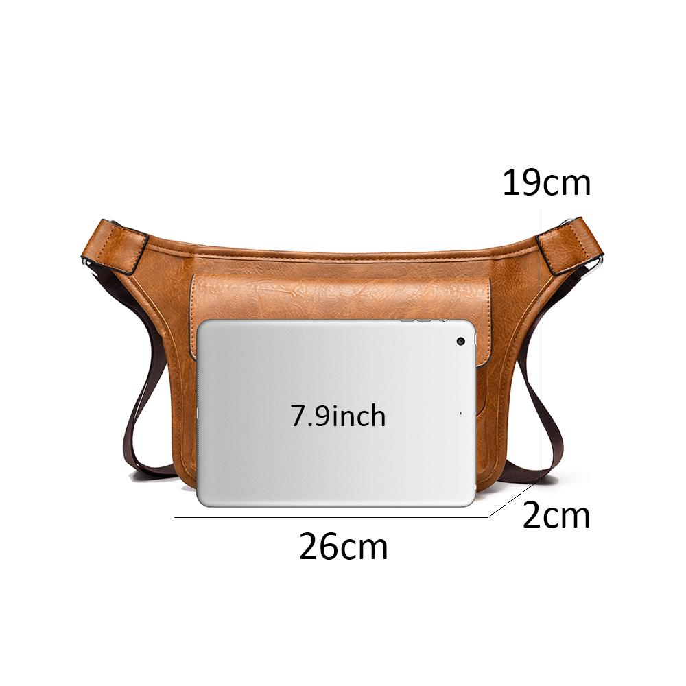 WEIXIER Men's Leather Sling Bag Crossbody Shoulder Bag Waterproof Messenger Waist Chest Bag Briefcase Travel Bag