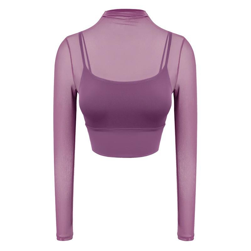 

Женский сетчатый лонгслив для йоги, цельный, с дизайном спортивной футболки с подкладкой Large