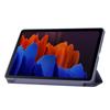 For Samsung Galaxy Tab S10+ Case PU Leather+Silicone Tri-Fold Stand Tablet Cover