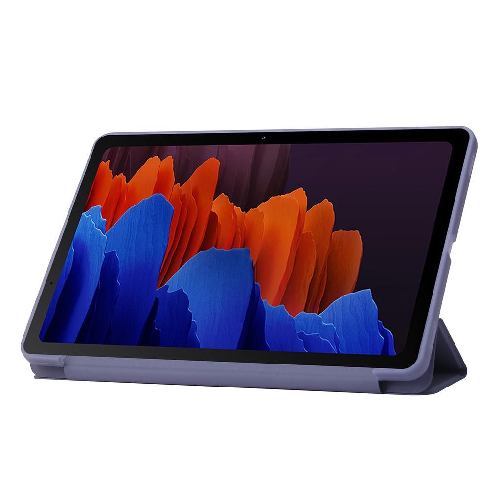 For Samsung Galaxy Tab S10+ Case PU Leather+Silicone Tri-Fold Stand Tablet Cover