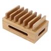 Bamboo Wood Cell Phone Dock Portable Tablet Computer Organizer Storage Box for Home Office