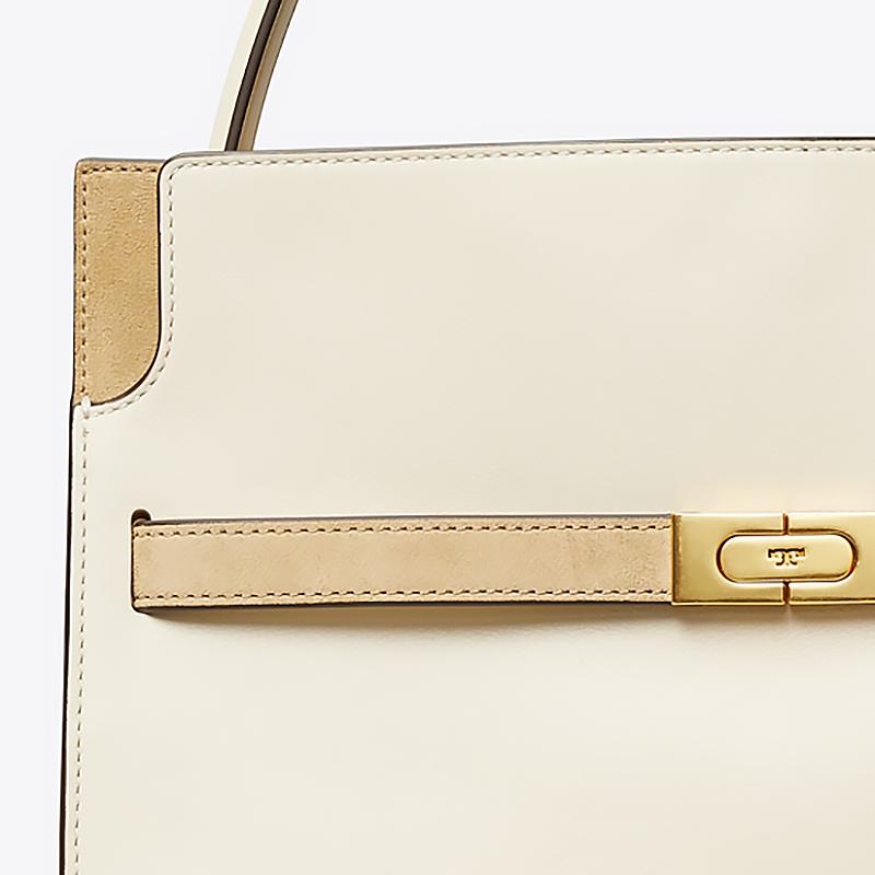 Tory Burch Lee Radziwill Leather Handbag Women Handbags Cream 77238-122