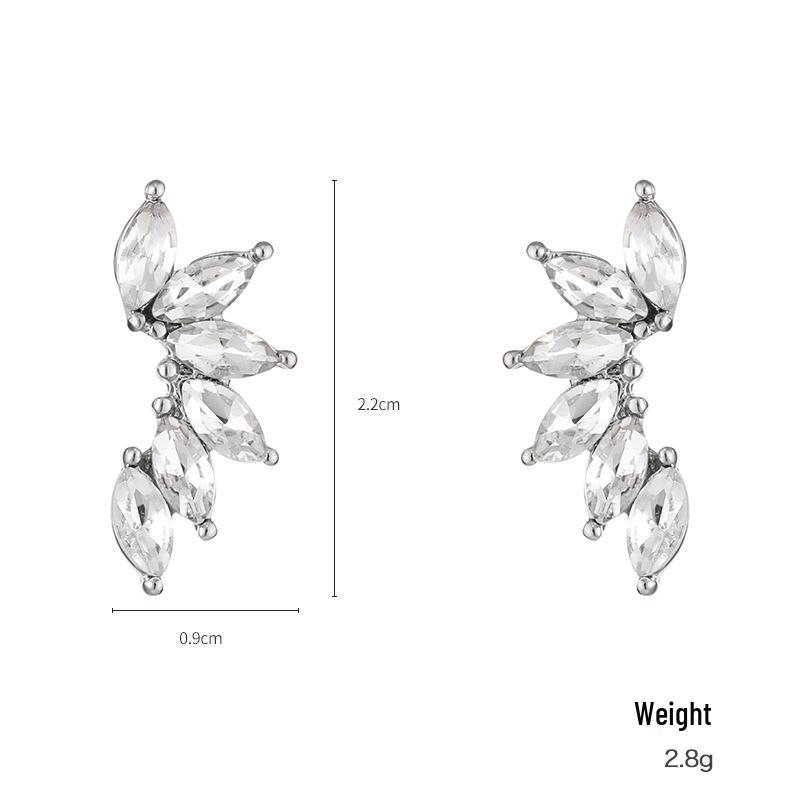 Kenjie 2024 S925 Silver Heart Zircon Cross-Border Rabbit Carrot Asymmetrical Earrings