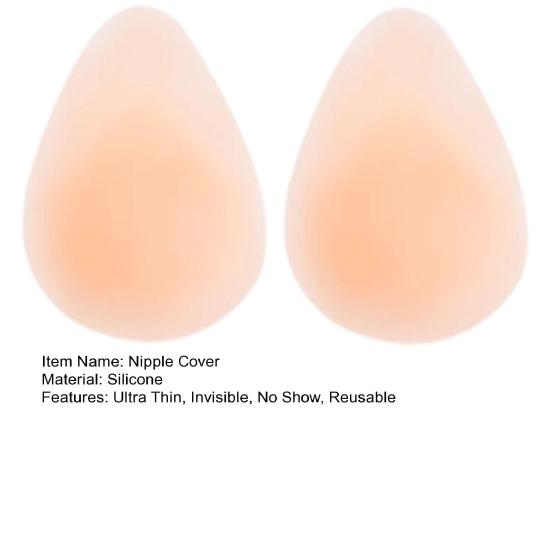 1 Pair Nipple Covers for Women, Teardrop Lift Silicone Pasties, Invisible No Show Reusable Sticky Bra for Backless Dress Clothes