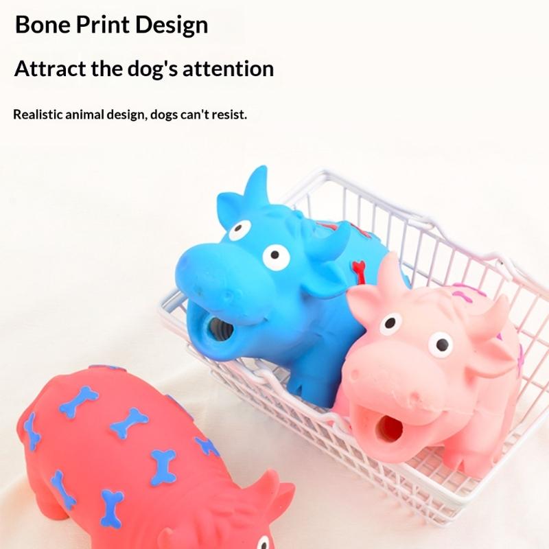 Jouet à mâcher couinant durable pour chiens de grande taille Design interactif en latex Surfaces de nettoyage des dents