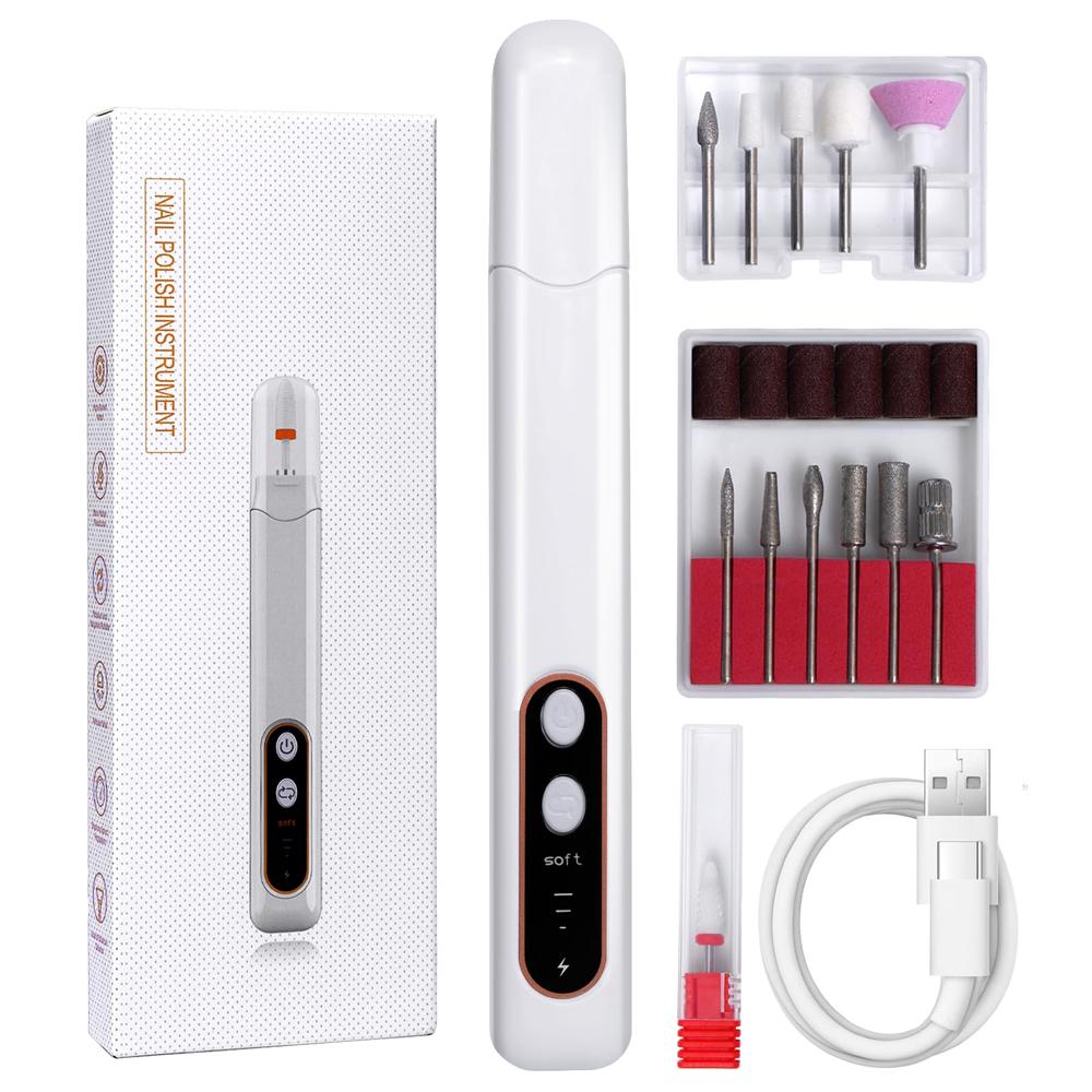 Cordless Nail Drill Machine Electric Nail Sander Professional Nail Lathe Manicure Milling Cutter Set Portable Manicure Tools