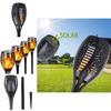 Elegant Solar Flame Torch Light With 12 Led Amber Glow Perfect For Outdoor Garden Decor