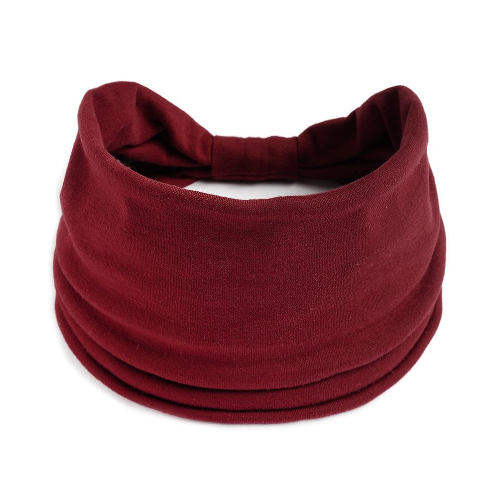 Women's Solid Color Elastic Yoga Headband - Wide, Sweat-Absorbing Sport Macaron Design