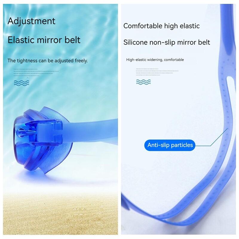 Adult Swimming Goggles for Men Women Waterproof Anti-Fog HD Flat Mirror Swim Eyewear Adjustable Silicone Swimming Diving Glasses