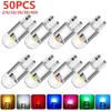 NEW 50PCS Car LED T10 W5W Canbus Glass COB 6000k Reading Dome Lamp Marker Wedge License PlateLight Bulb 168 194 192 DC 12V
