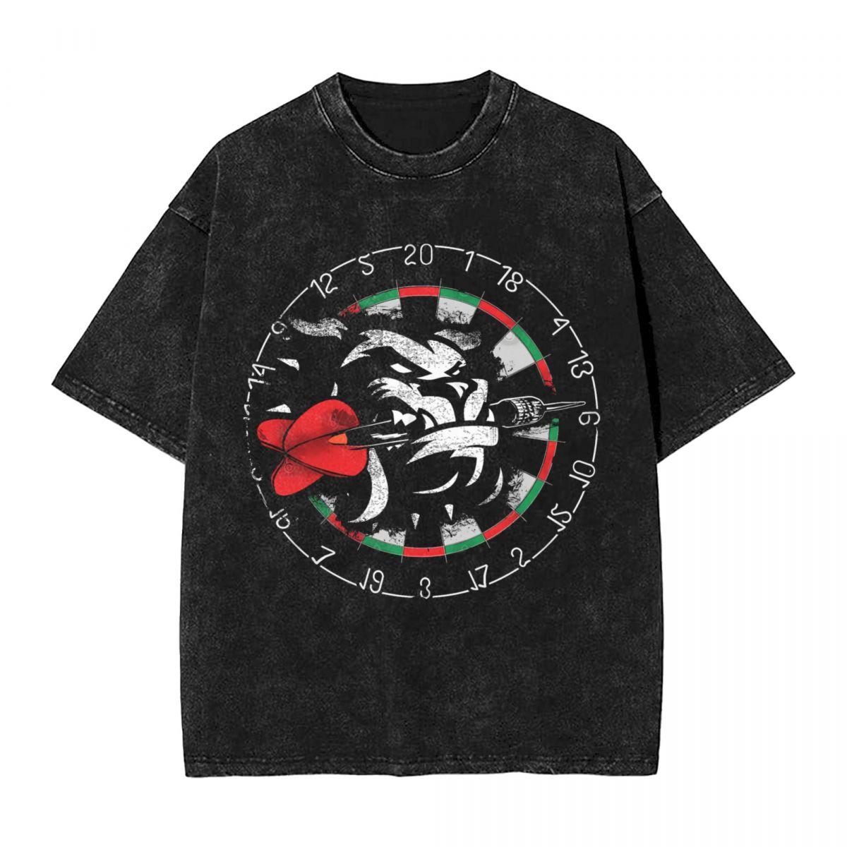 

Harajuku Cotton Oversized TshirtMen Short Sleeve TeesCreative Black Dartboard Summer Loose Washed Tops TShirt S