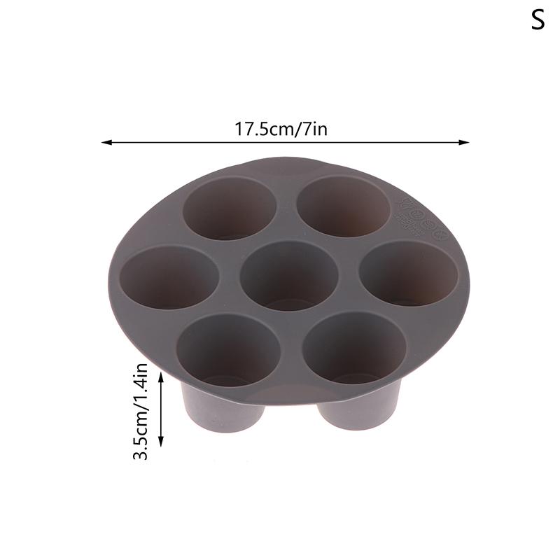 Seven-Hole Air Fryer Silicone Pad Griddle Plate Baking Tray Holder Tray Pan Accessories Silicone Cake Mold Kitchen Supplies Tool