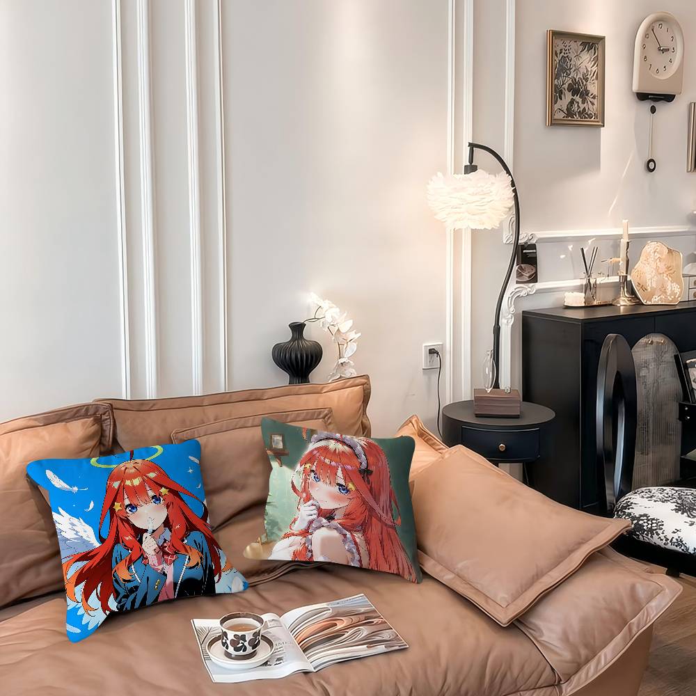 Anime N-Nakano-Itsuki Cushion Cover Inches Farmhouse Decor Home Throw Pillow Covers For Couch Decorations