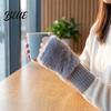 Flexible Half Finger Typing Gloves 1 Pair Fingerless Gloves Winter Warm Mittens Polyester Thermal for Women Soft Fuzzy Fleece Driving Writing