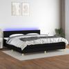 Maison Exclusive - Estrado de ripas de cama e colchão e LED Preto 200x200 cm Tecido